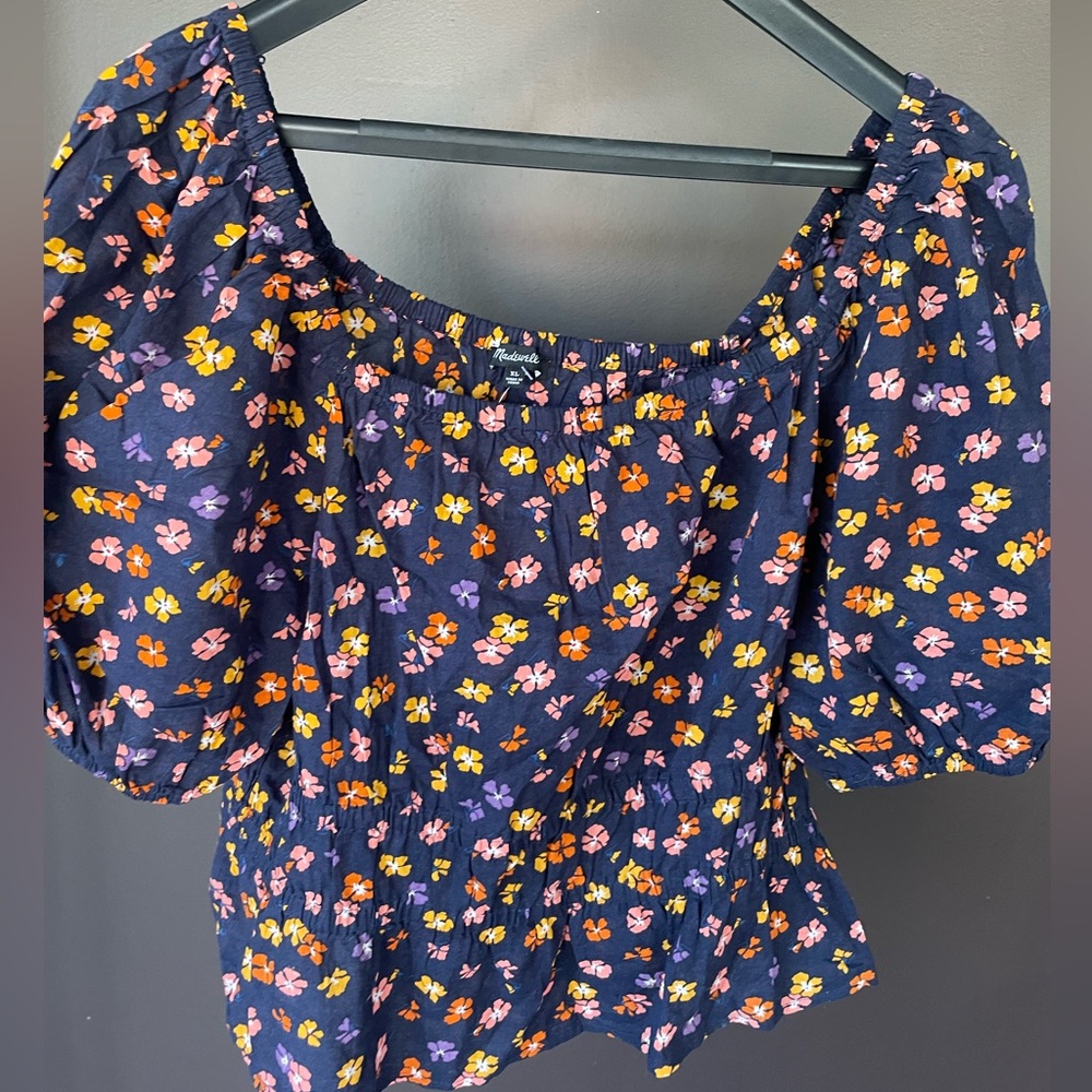 Madewell cotton floral crop top NWT size XL